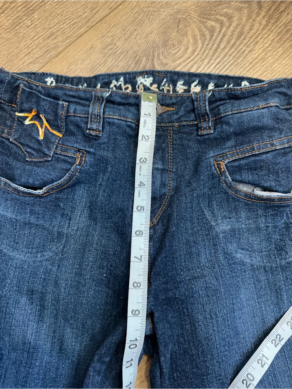 Y2K Parasuco DenimLegend Dark Wash Straight Leg Jeans unique back panel detail - Picture 5 of 10